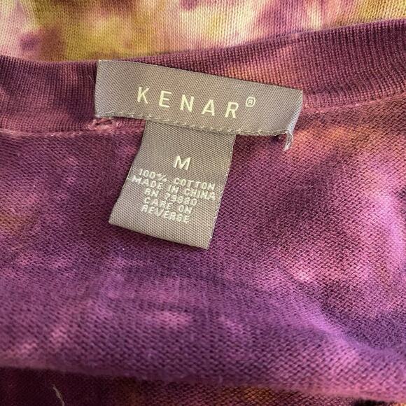 Kenar Cotton Sweater Womens Medium Tie Dyed Knit V-Neck Career Academia Church - Picture 4 of 8